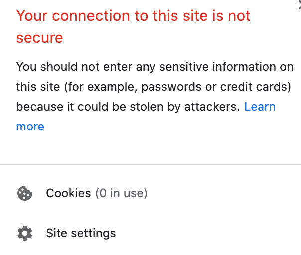 exemplu avertisment conexiune site