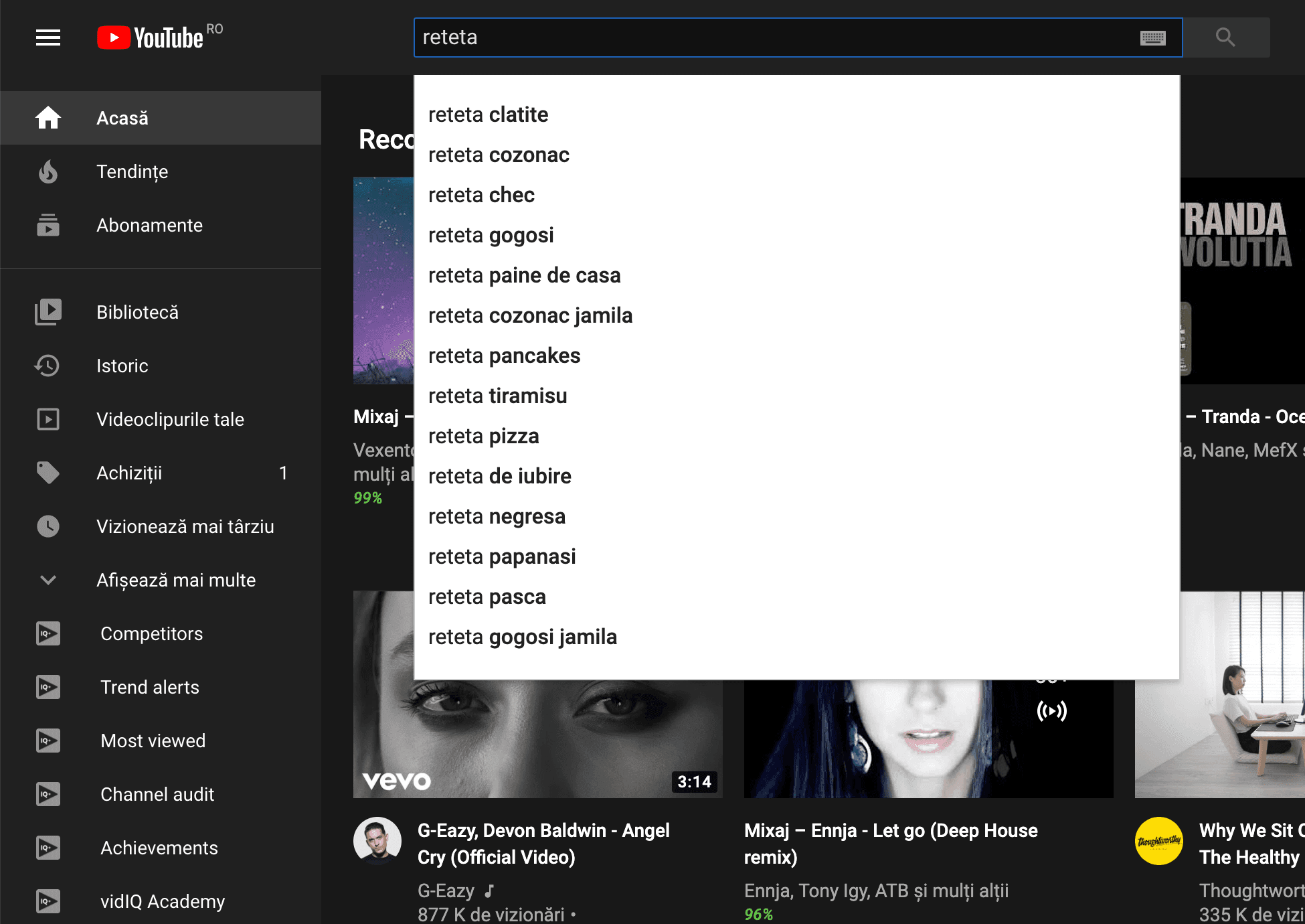 sugestii cuvinte cheie youtube